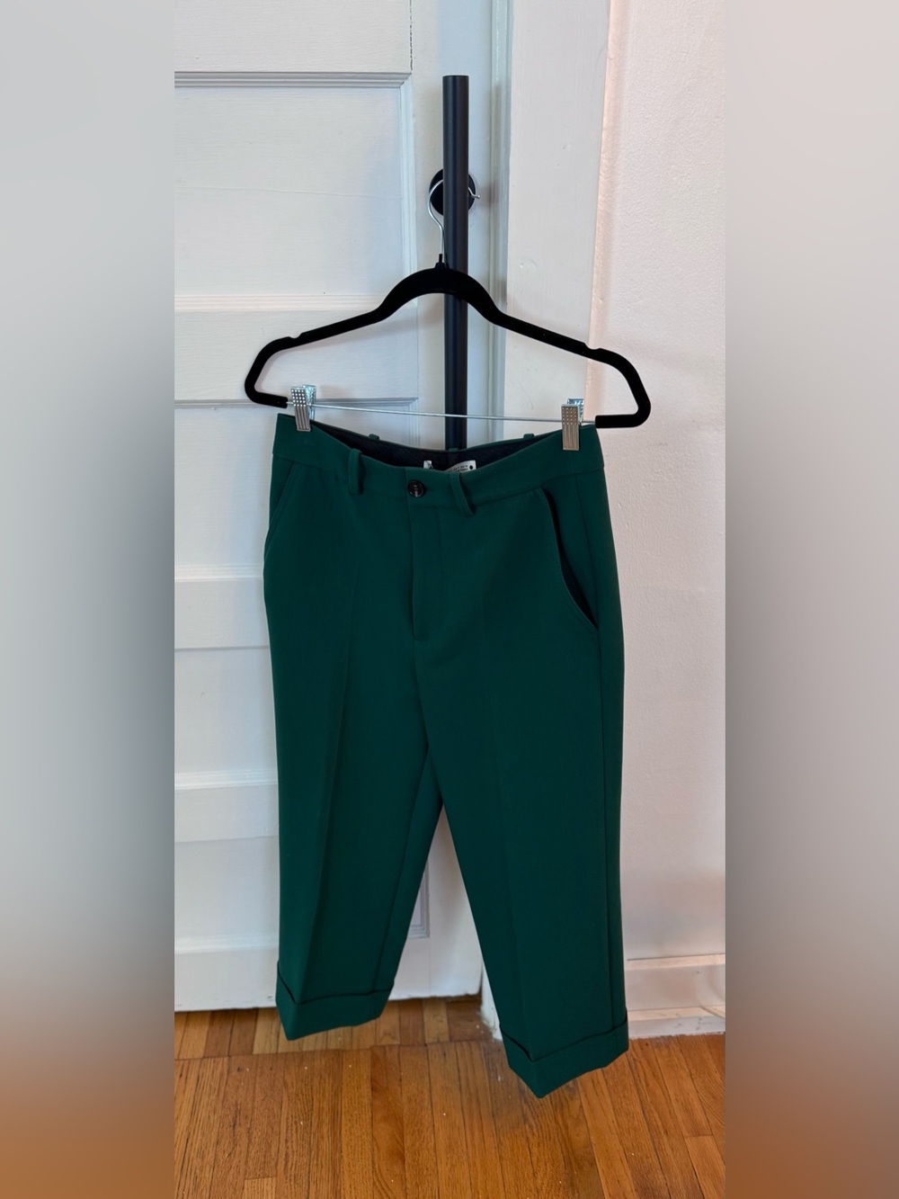 Zara Green Cropped Dress Capris